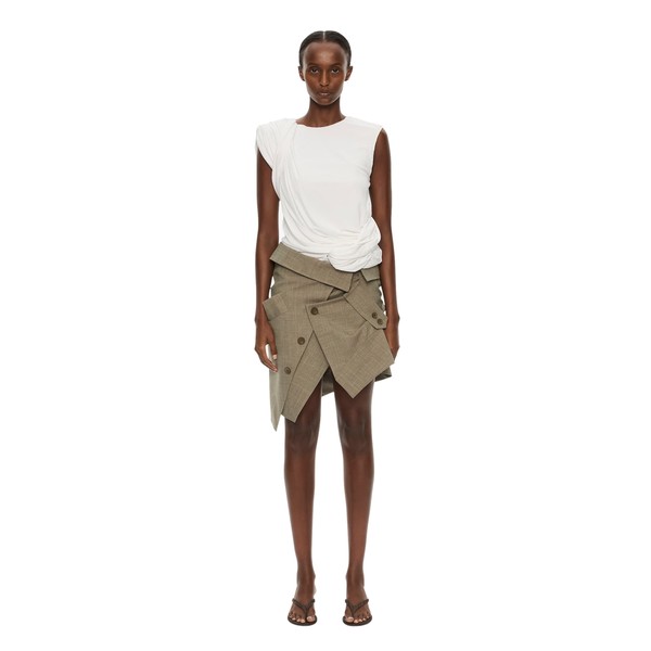 Christopher Esber Banyan Deconstructed Trench Skirt in Tropical Sage Marle
