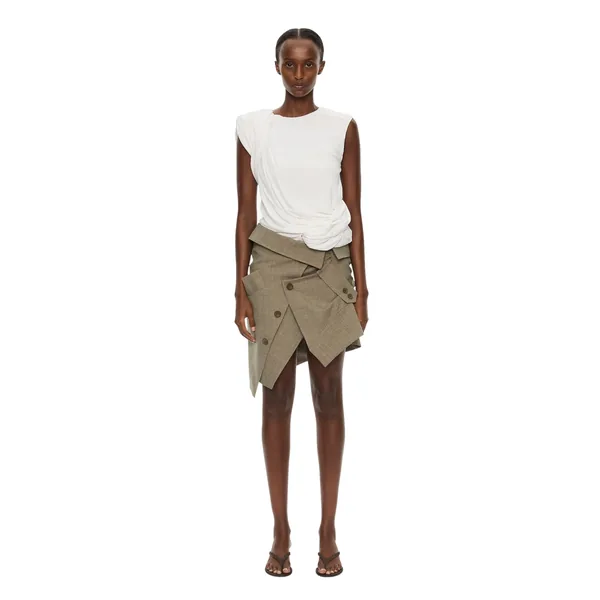 Christopher Esber Banyan Deconstructed Trench Skirt in Tropical Sage Marle