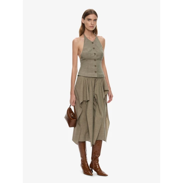 Christopher Esber Banyan Tailored Backless Vest in Tropical Sage Marle, view 2