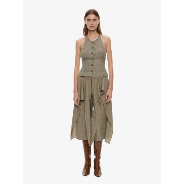Christopher Esber Banyan Tailored Backless Vest in Tropical Sage Marle, view 3