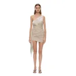Christopher Esber Batiste Shoelace Mini Dress in Sepia Check