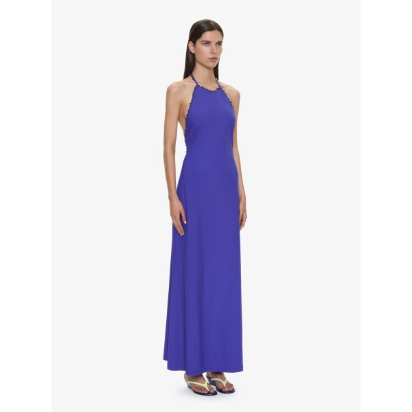 Christopher Esber Beach Quartz Halter Lycra Dress in Indigo, view 2