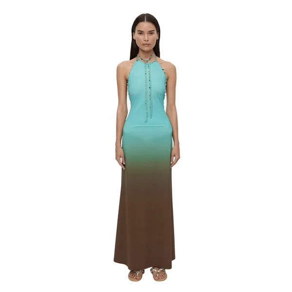 Christopher Esber beach quartz halter ombre dress