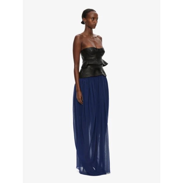 Christopher Esber Bellona Moulded Leather Bodice in Black Top, view 2
