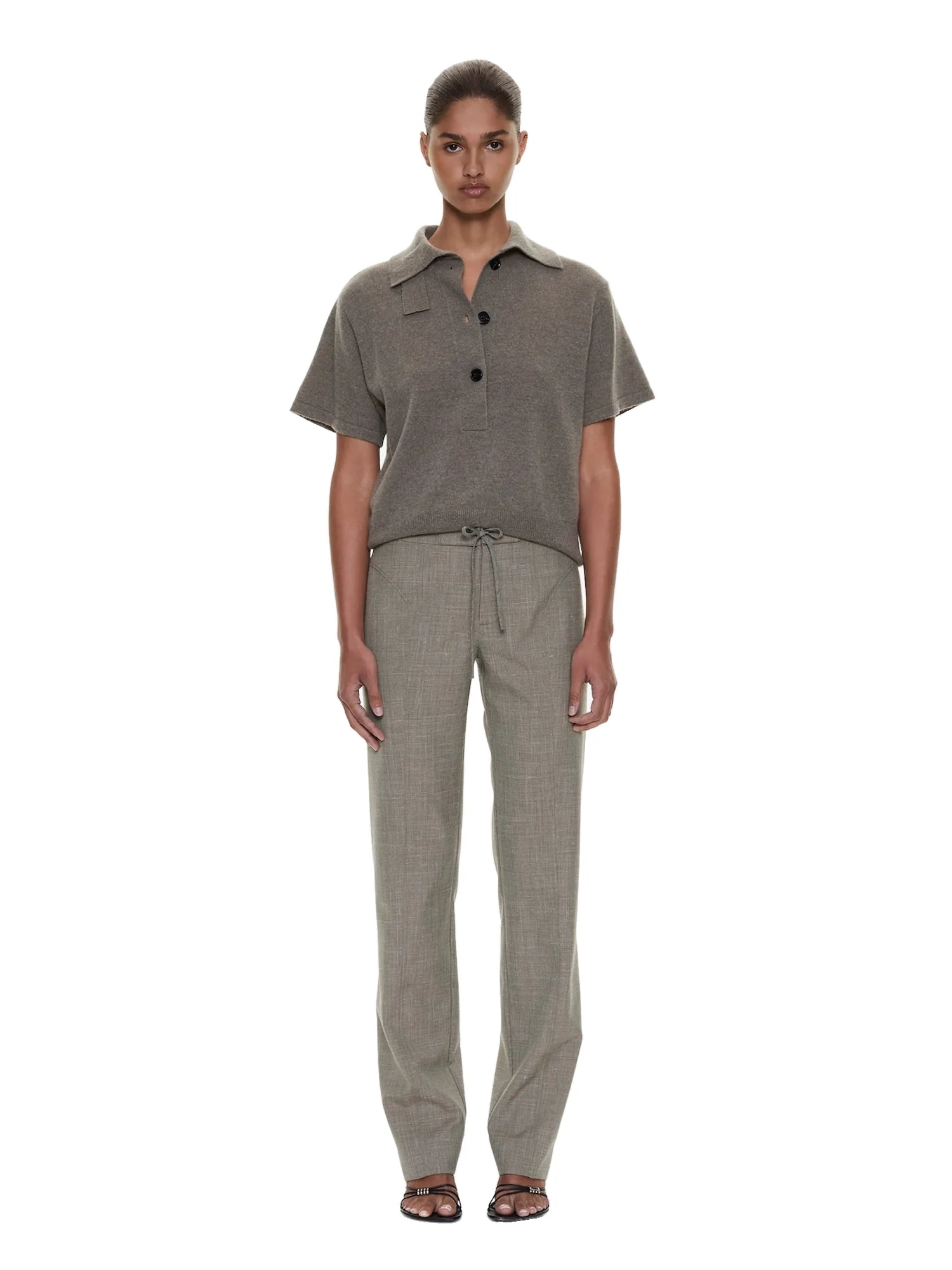 Christopher Esber Cashmere Knit Polo in Ash