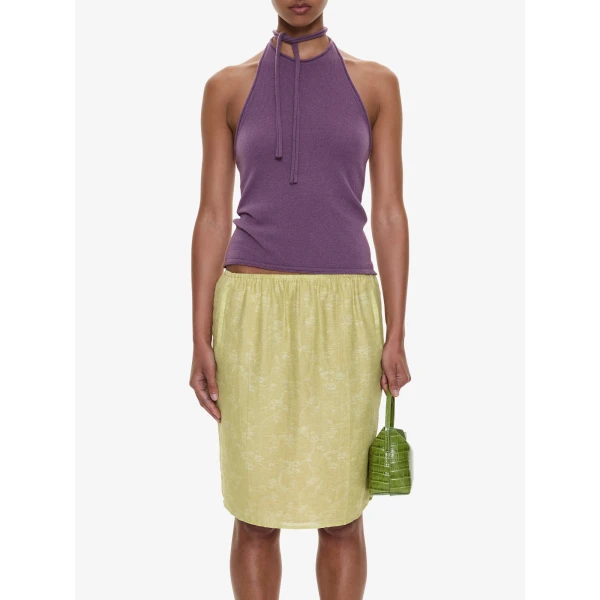 Christopher Esber Cashmere Rae Halter Tank in Mauve Top, view 2