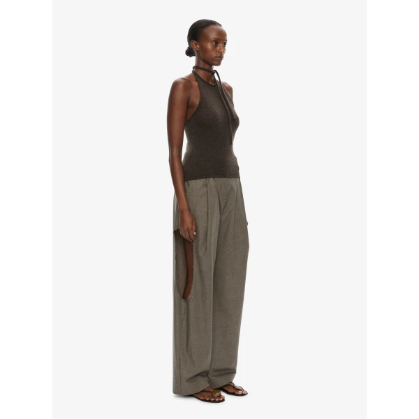 Christopher Esber Cashmere Rae Halter Tank in Umber Top, view 2