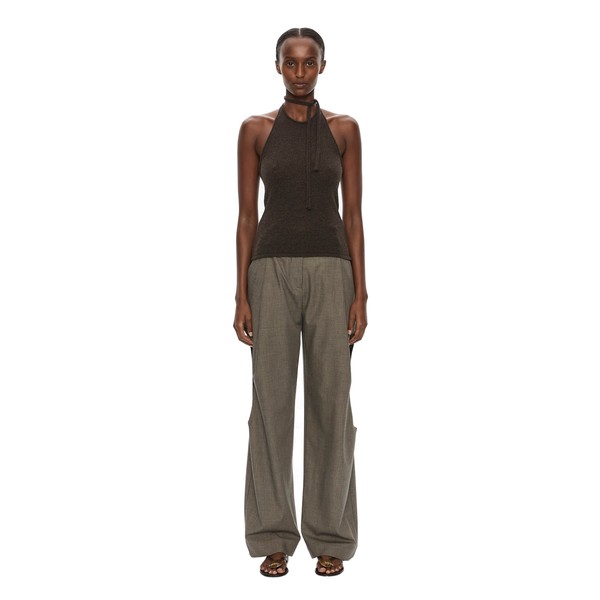 Christopher Esber Cashmere Rae Halter Tank in Umber Top
