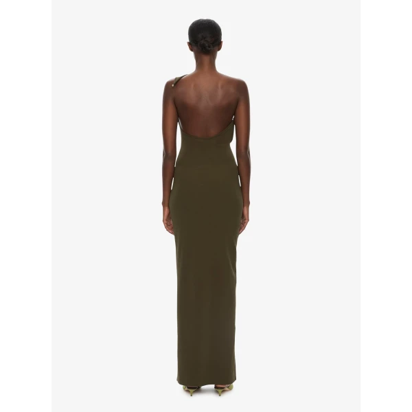 Christopher Esber Concave Wired Dress in Kombu Green, view 2
