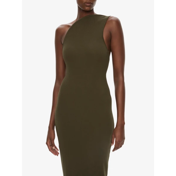Christopher Esber Concave Wired Dress in Kombu Green, view 3