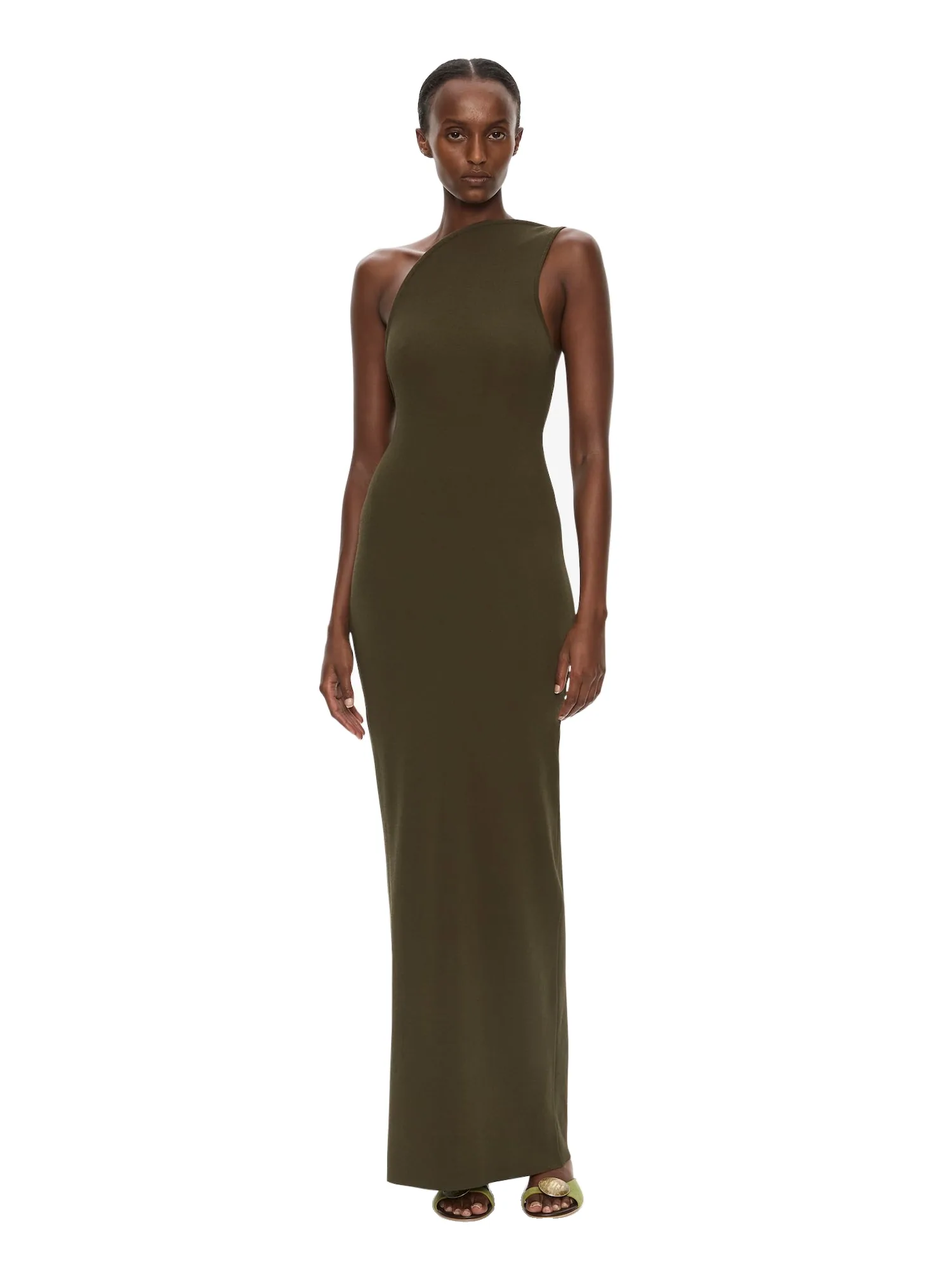 Christopher Esber Concave Wired Dress in Kombu Green