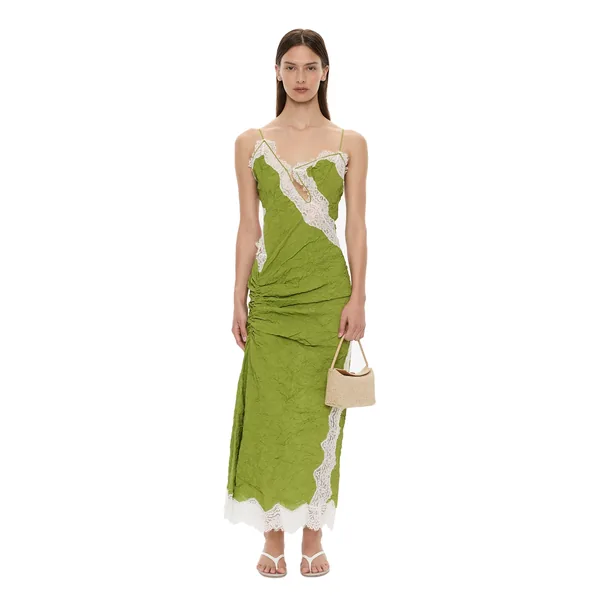 Christopher Esber crimped lace cami dress