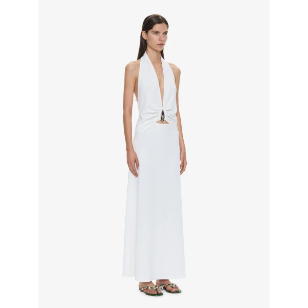 Christopher Esber Crystal Pendant Tank Dress in White, view 2