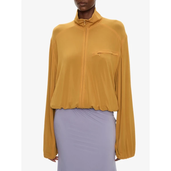 Christopher Esber Dannie Jersey Jacket in Honeyed Caper, view 3