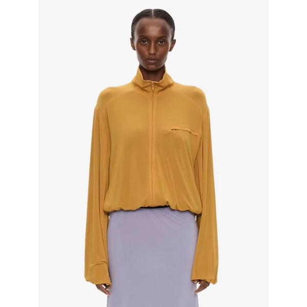 Christopher Esber Dannie Jersey Jacket in Honeyed Caper, view 5