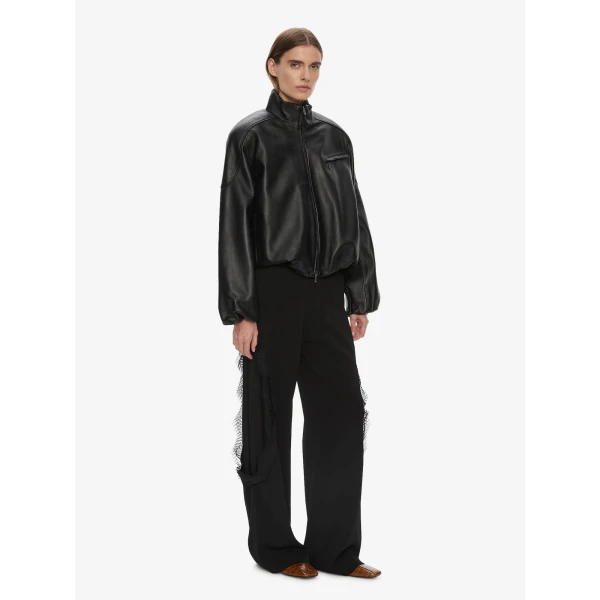 Christopher Esber Dannie Leather Bomber in Black Jacket, view 2