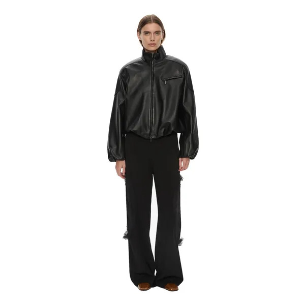 Christopher Esber Dannie Leather Bomber in Black Jacket