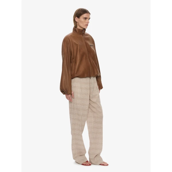 Christopher Esber Dannie Leather Bomber in Mud Jacket, view 2