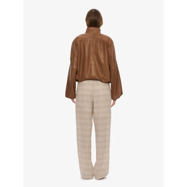Christopher Esber Dannie Leather Bomber in Mud Jacket, view 3