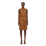 Christopher Esber Dannie Leather Zipped Dress in Cognac