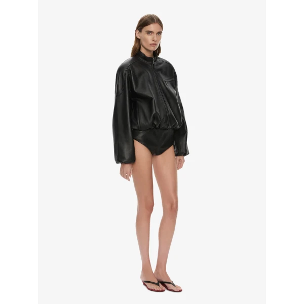 Christopher Esber Dannie Leather Zipped One Piece in Black Dress, view 2