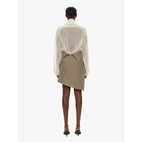 Christopher Esber Dannie Lucent Mottled Sheer Bomber in White Jacket, view 3