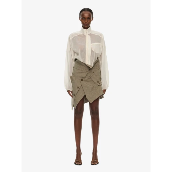 Christopher Esber Dannie Lucent Mottled Sheer Bomber in White Jacket, view 4