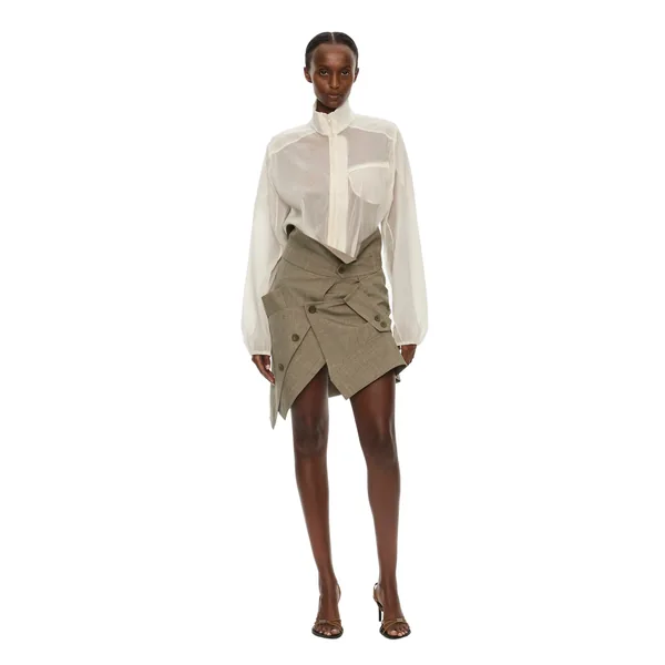 Dannie Lucent Mottled Sheer Bomber in White