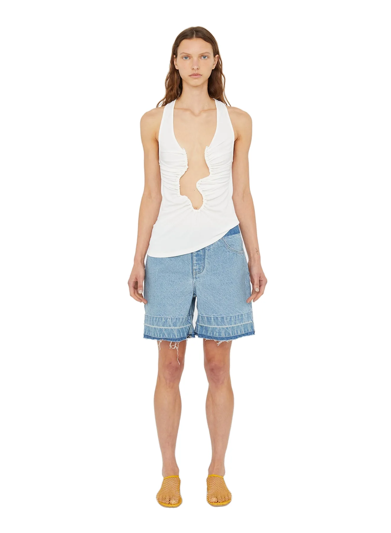 Christopher Esber Deconstruct Denim Short in Indigo
