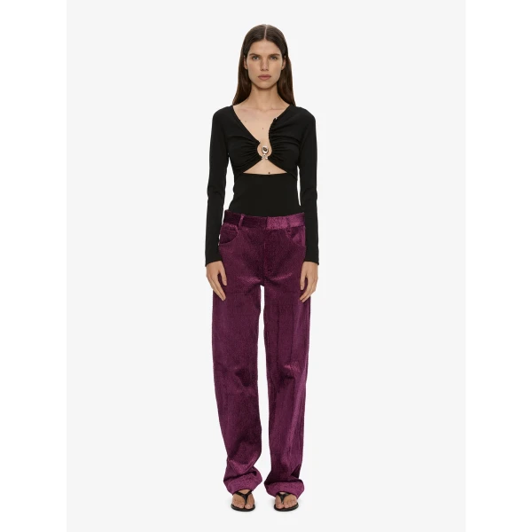 Christopher Esber Diverge Droplet Long Sleeve Top in Black, view 2