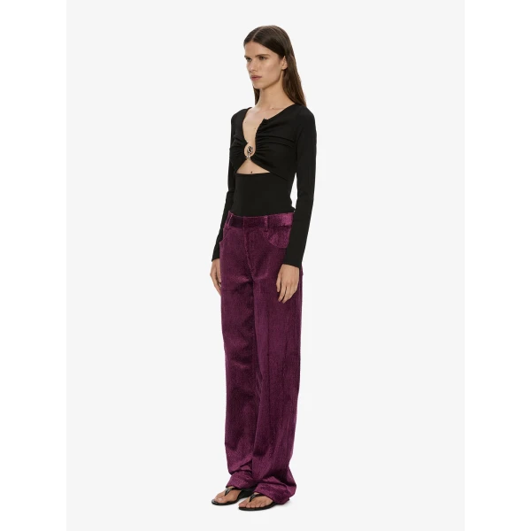 Christopher Esber Diverge Droplet Long Sleeve Top in Black, view 3