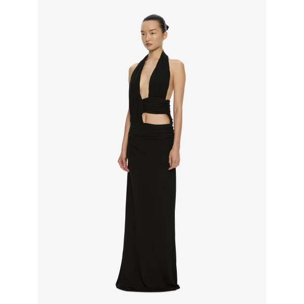 Christopher Esber Draped Cummerbund Jersey Dress in Black, view 2