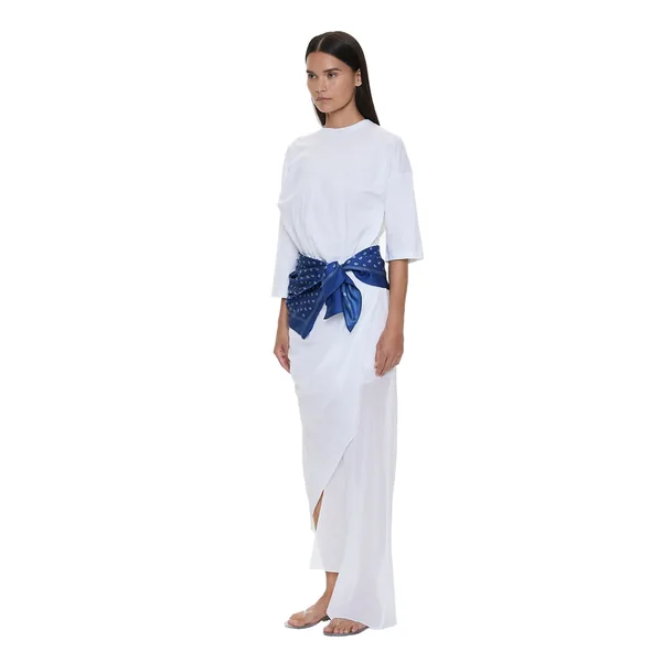 Christopher Esber Draped Skirt Cotton Trouser in White