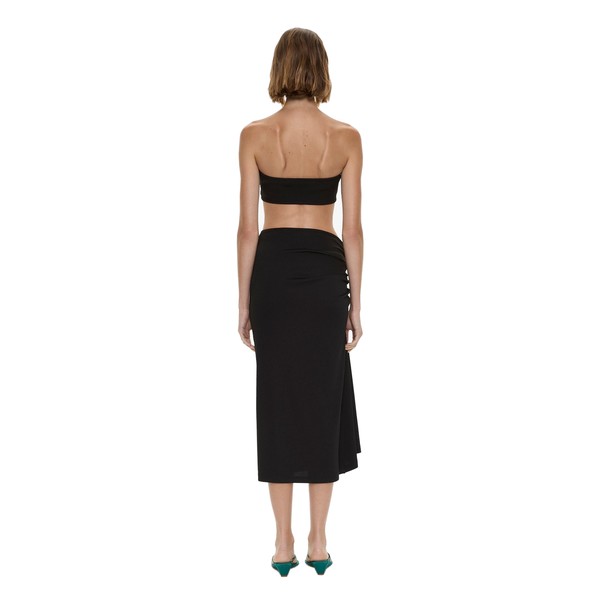 Christopher Esber Droplet Crystal Clasp Cascade Skirt in Black