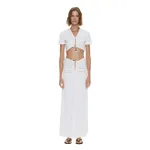 Christopher Esber Droplet Crystal Clasp Skirt in White