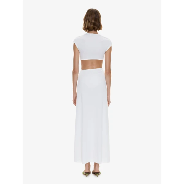 Christopher Esber Droplet Crystal Clasp Tank Dress in White, view 3
