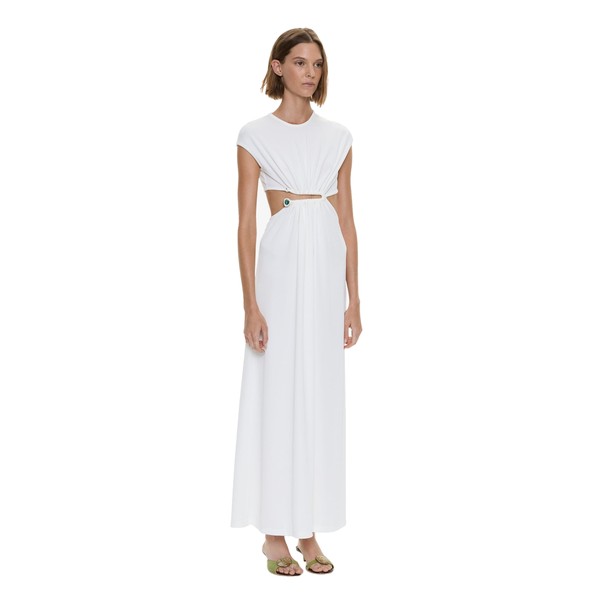 Christopher Esber Droplet Crystal Clasp Tank Dress in White