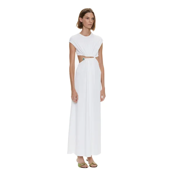 Christopher Esber Droplet Crystal Clasp Tank Dress in White