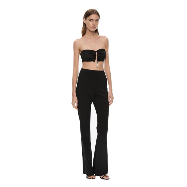 Christopher Esber Droplet Crystal Pendant Ruched Bandeau in Black Top