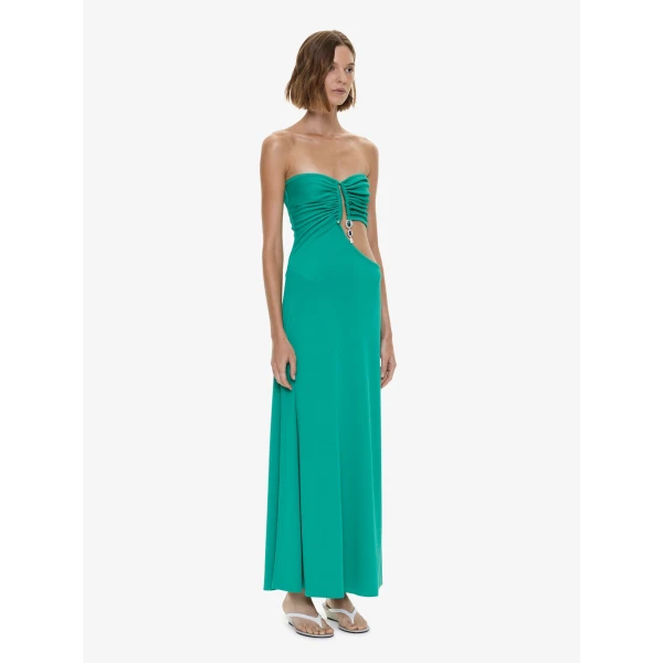 Christopher Esber Droplet Crystal Pendant Strapless Dress in Malachite, view 2