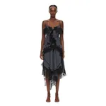 Christopher Esber Embroidered Handkerchief Envelope Cami Dress in Inked Check