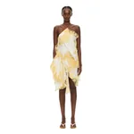 Christopher Esber Embroidered Handkerchief Envelope Scarf Dress in White Soleil