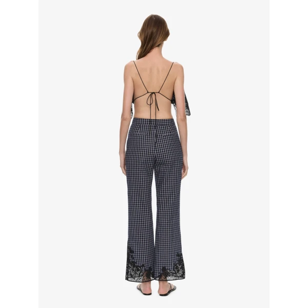 Christopher Esber Embroidered Handkerchief Tee in Inked Check Top, view 4