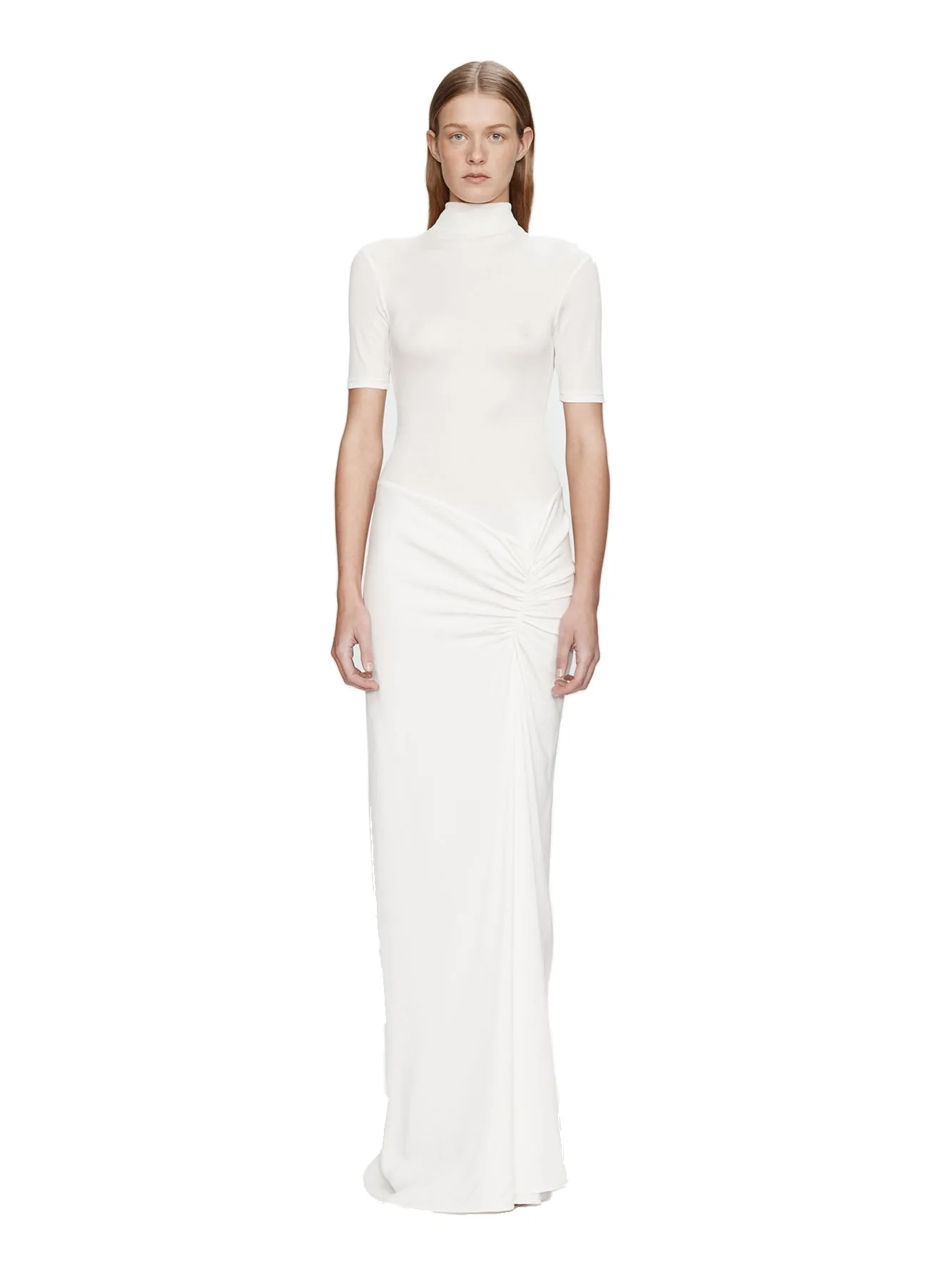 Christopher Esber Fusion Ruched Tee Gown in White