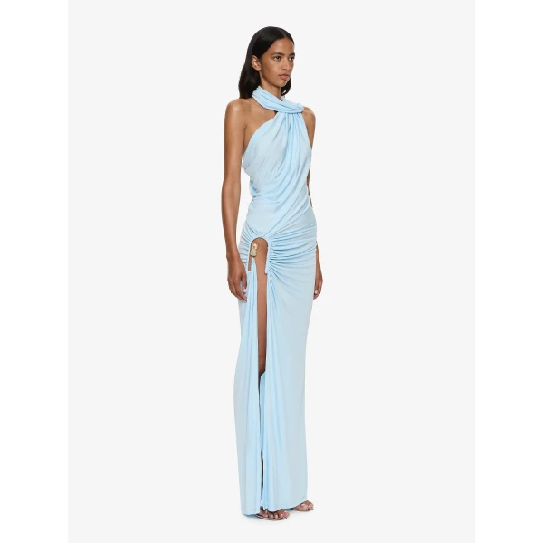 Christopher Esber Helix Crystal Gown in Lago Blue, view 2