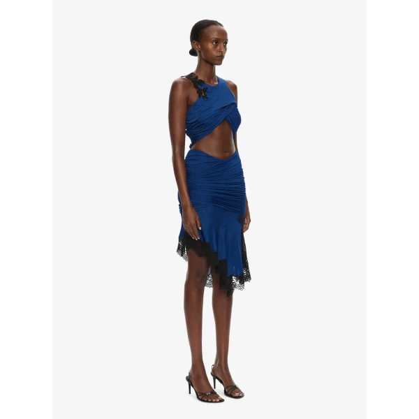 Christopher Esber Incline Gathered Skirt in Azurite Black, view 2