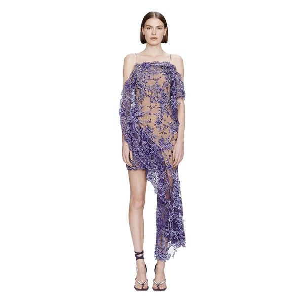 Christopher Esber iris floating lace suspend mini dress