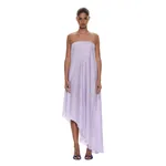 Christopher Esber Light Leak Jacquard Cascade Strapless Dress in Lilac