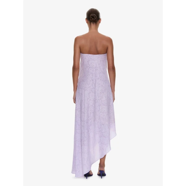 Christopher Esber Light Leak Jacquard Cascade Strapless Dress in Lilac, view 4