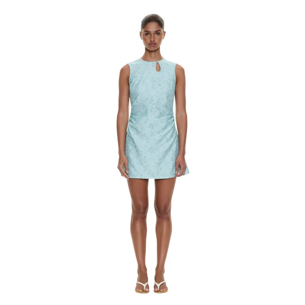 Christopher Esber Light Leak Jacquard Loophole Mini Dress in Mystic Mint